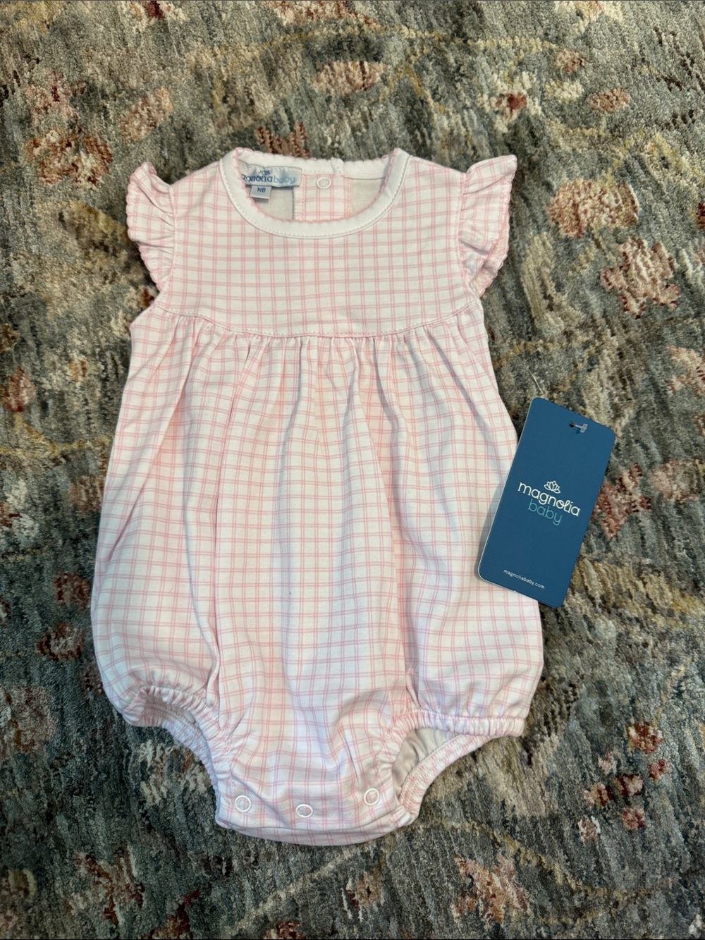 Magnolia Baby Pink Gingham Infant One-Piece Bodysuit